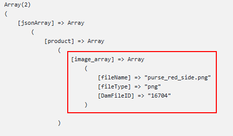 Screenshot result of the Create an array format plugin