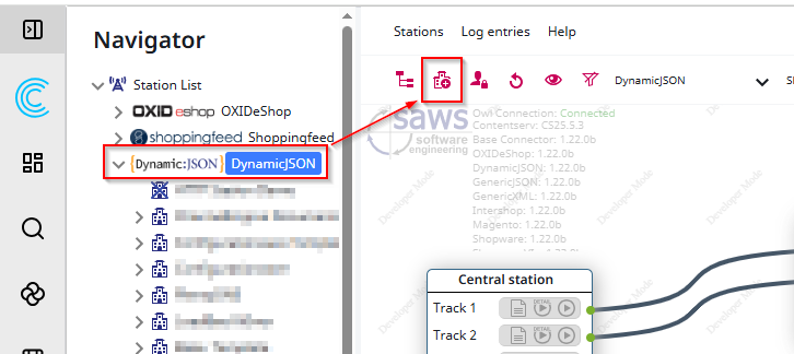 Screenshot of the Option to Create a new Station for the Shopify Transmitter