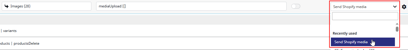Screenshot of the Shopify Mediaupload Format Plugin