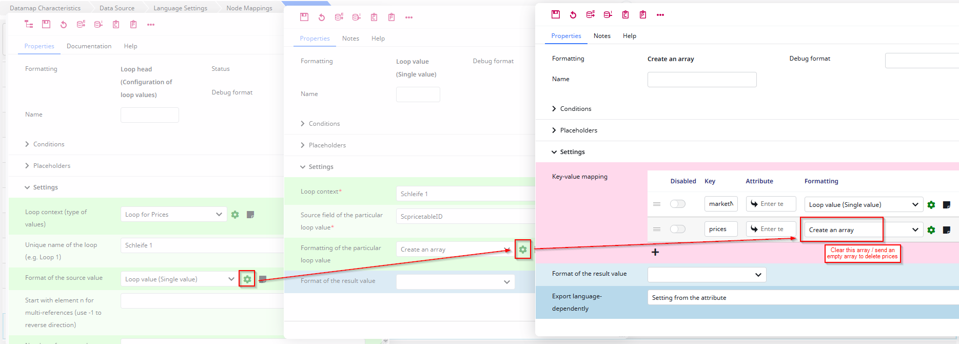 Screenshot of the configuration to delete prices from price lists in Shopify