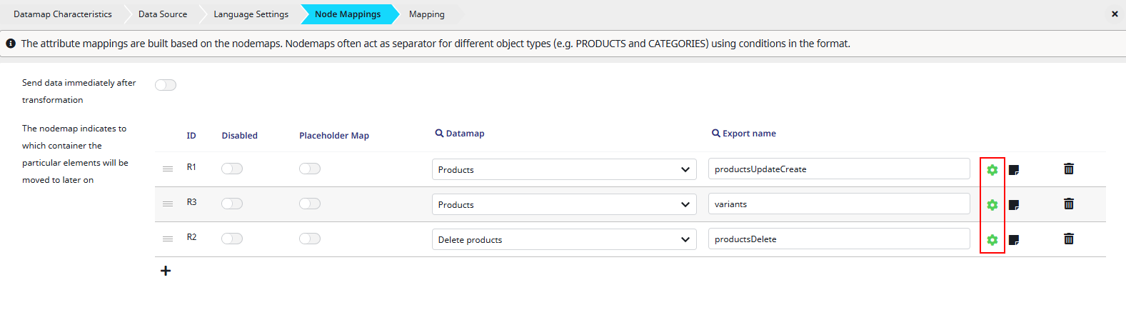 Nodemap configuration for WooCommerce