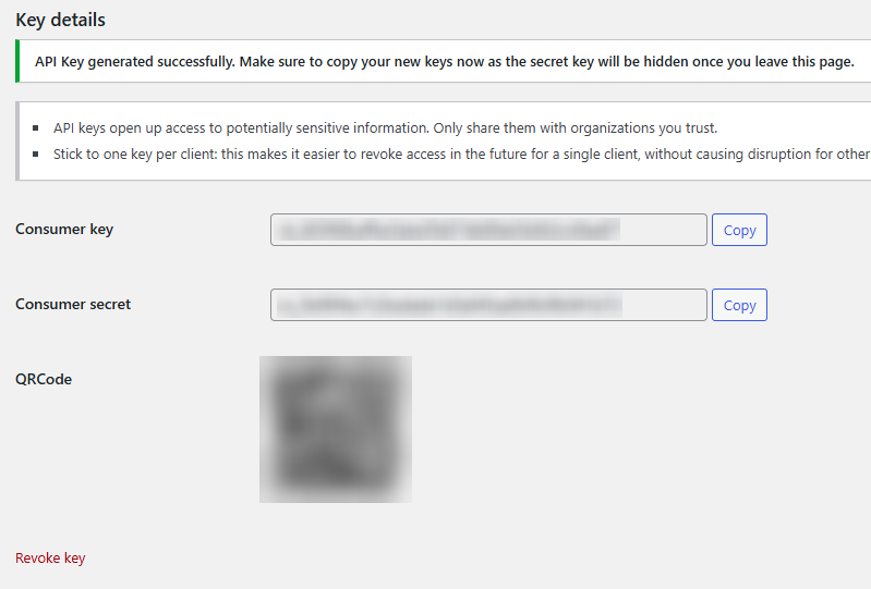 Step 3 WooCommerce generate credentials