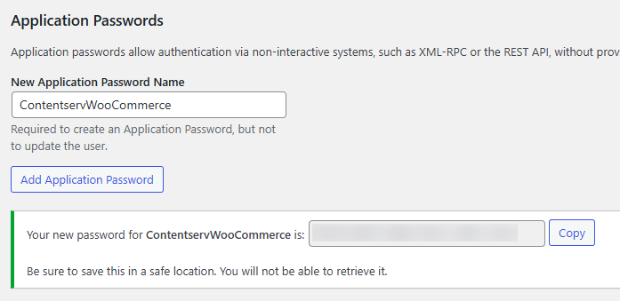 Step 3 WordPress Application Password