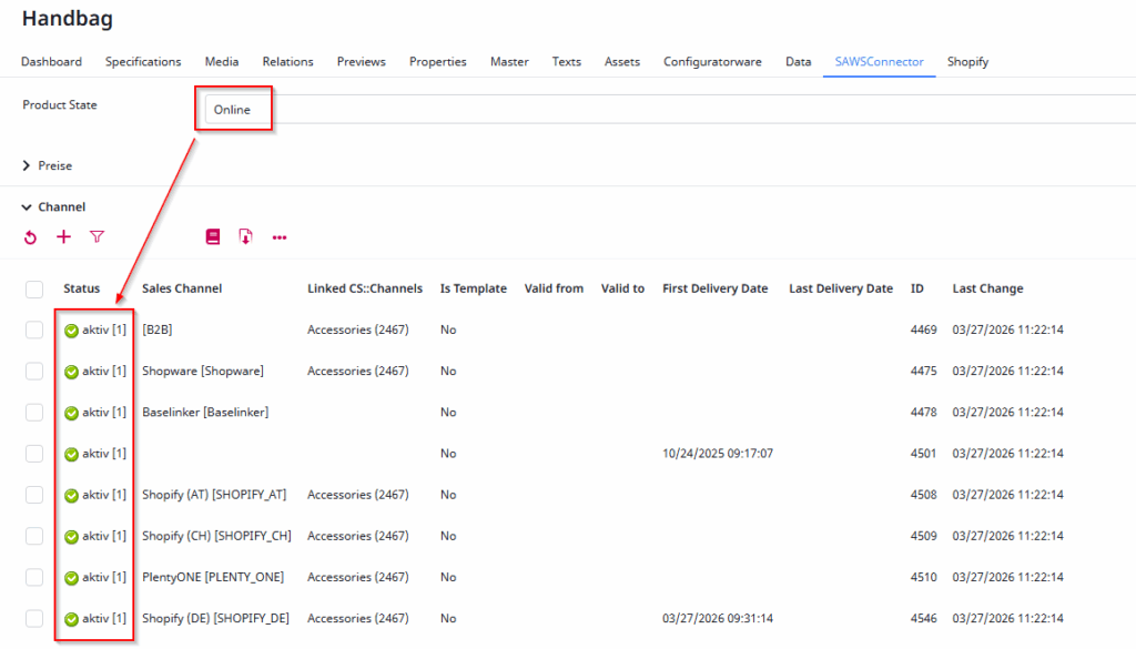 "AddUpdateSAWSTableEntry"-Format Example export Step 1