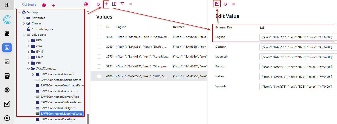 Create a new status in the saws value range