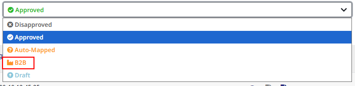Select the new status in the datamap