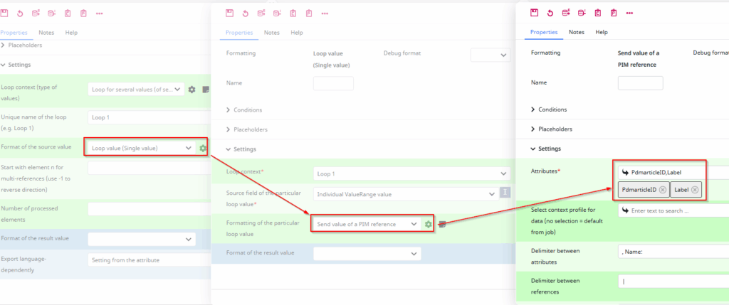 Screenshot of the configration example search for items following loop