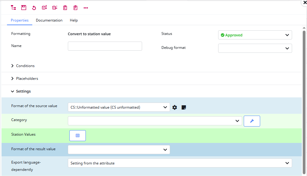 Screenshot convert station value configuration format plugin
