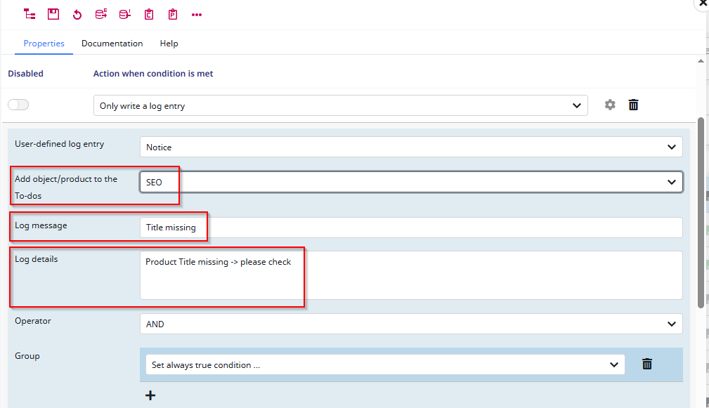 Creating a custom todo entry