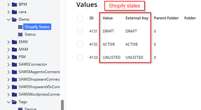 Screenshot shopify states for example