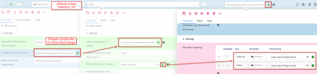 Example configuration for the Loop Context ValueRange Values