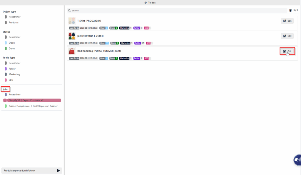 Todo App Screenshot with Filter